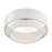 Livex Manorwood 3Lt Semi-Flush, Gold/White/White Fabric