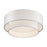 Livex Manorwood 3Lt Semi-Flush, Brushed Nickel/White/White Fabric