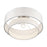 Livex Manorwood 3Lt Semi-Flush, Brushed Nickel/White/White Fabric