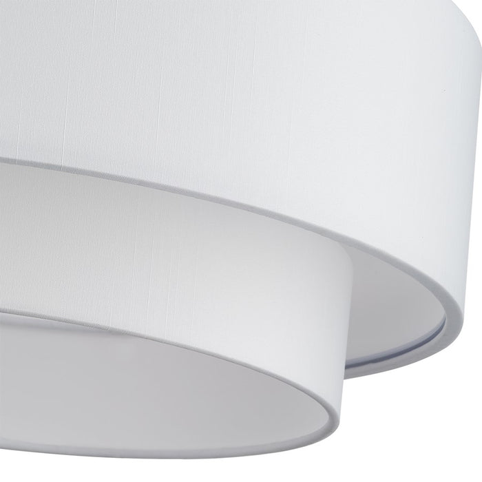Livex Manorwood 3Lt Semi-Flush, Brushed Nickel/White/White Fabric