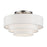 Livex Manorwood 4Lt Semi-Flush, Brushed Nickel/White/White Fabric