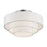 Livex Manorwood 4Lt Semi-Flush, Brushed Nickel/White/White Fabric