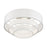 Livex Manorwood 4Lt Semi-Flush, Brushed Nickel/White/White Fabric