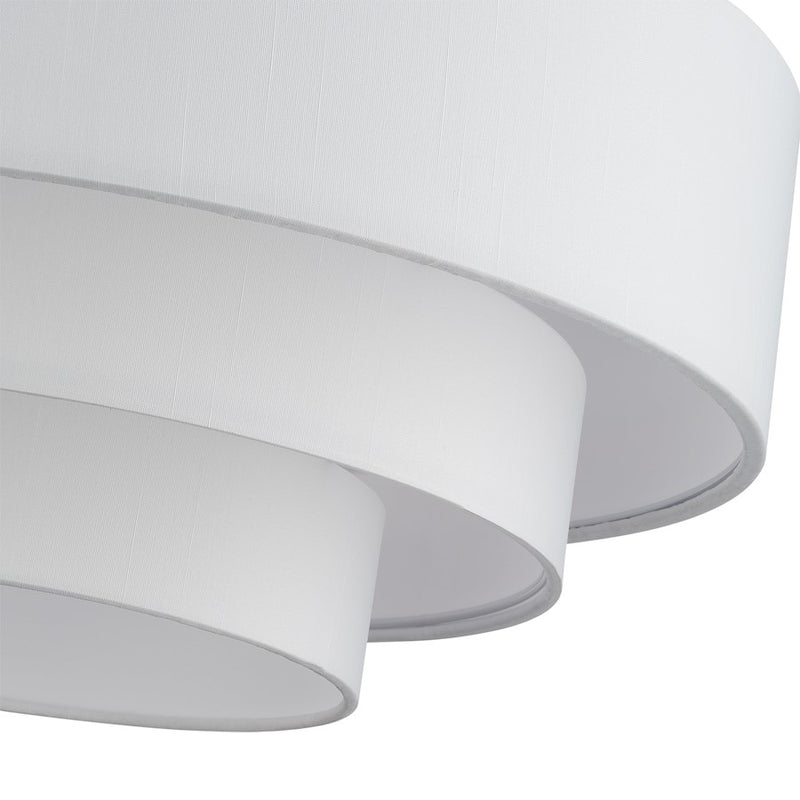Livex Manorwood 4Lt Semi-Flush, Brushed Nickel/White/White Fabric