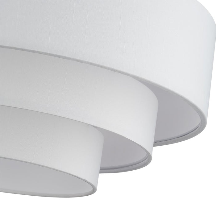 Livex Manorwood 4Lt Semi-Flush, Brushed Nickel/White/White Fabric