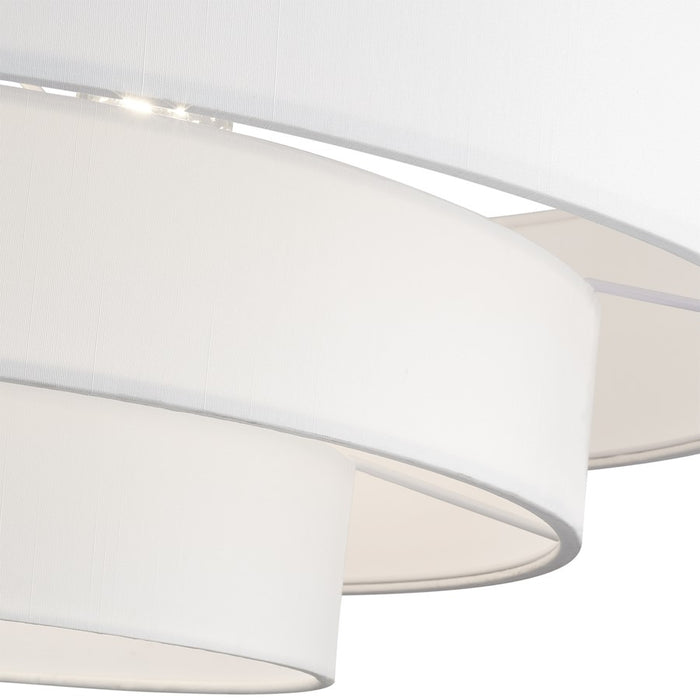 Livex Manorwood 5Lt Semi-Flush, Bronze/White/White Fabric