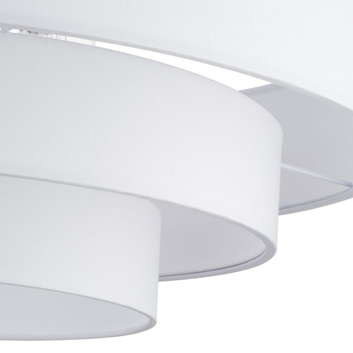 Livex Manorwood 5Lt Semi-Flush, Bronze/White/White Fabric