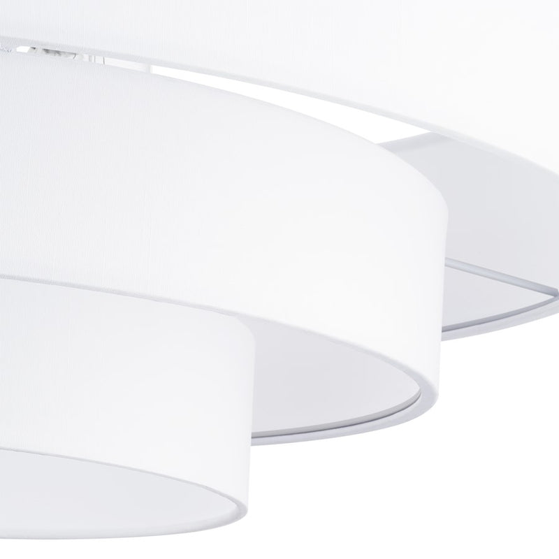 Livex Manorwood 5Lt Semi-Flush, Brushed Nickel/White/White Fabric