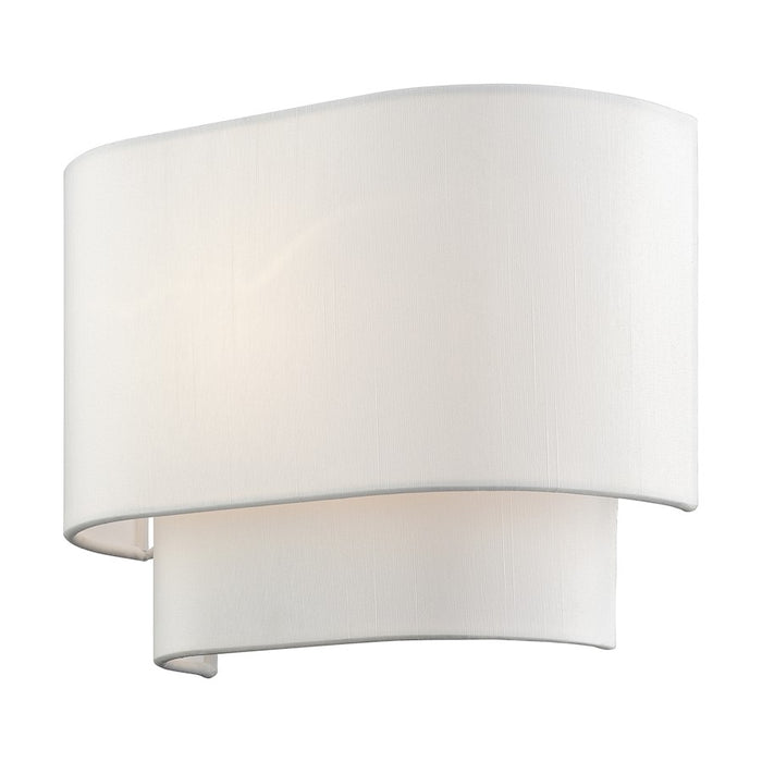 Livex Manorwood 1Lt ADA Sconce, White/White/White Fabric