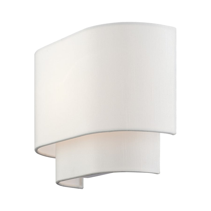 Livex Manorwood 1Lt ADA Sconce, White/White/White Fabric