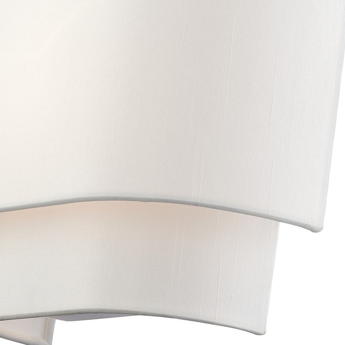 Livex Manorwood 1Lt ADA Sconce, White/White/White Fabric