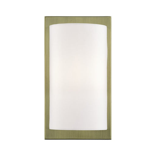 Livex Brenton 1Lt ADA Sconce, Brass/Hand Crafted Off-White Fabric - 50860-01