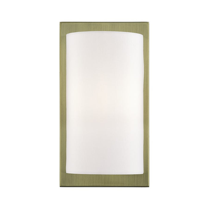 Livex Brenton 1Lt ADA Sconce, Brass/Hand Crafted Off-White Fabric - 50860-01