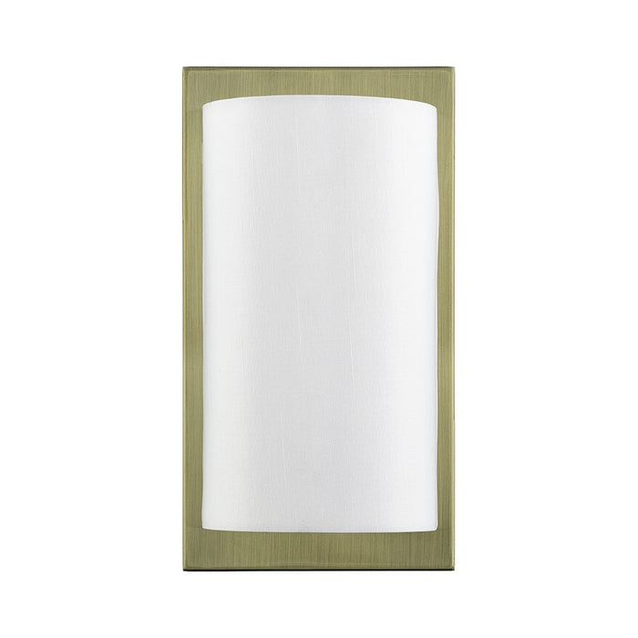 Livex Brenton 1Lt ADA Sconce, Brass/Hand Crafted Off-White Fabric