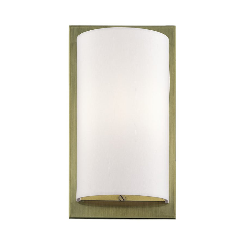 Livex Brenton 1Lt ADA Sconce, Brass/Hand Crafted Off-White Fabric