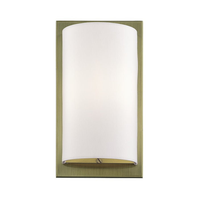 Livex Brenton 1Lt ADA Sconce, Brass/Hand Crafted Off-White Fabric