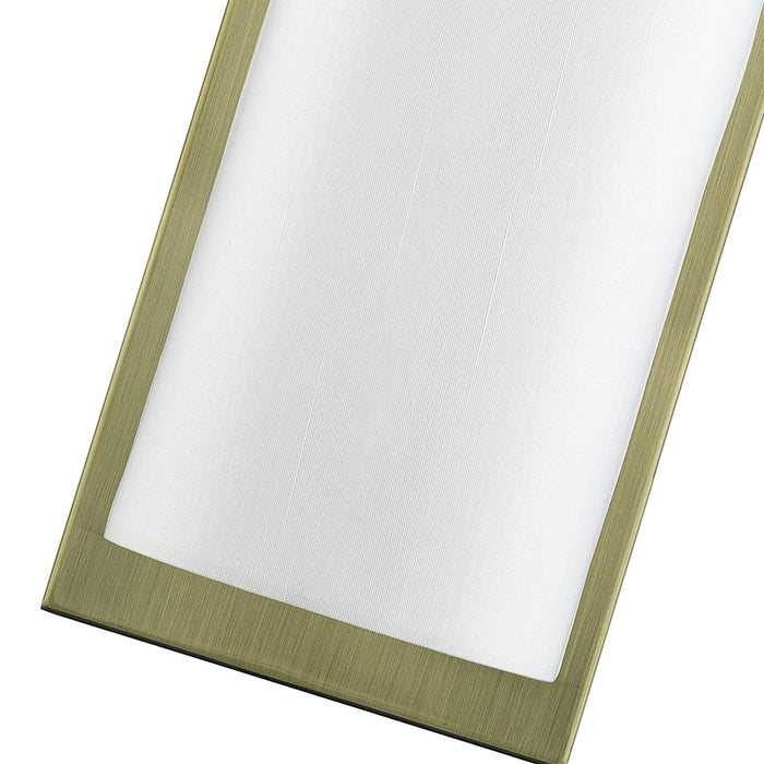 Livex Brenton 1Lt ADA Sconce, Brass/Hand Crafted Off-White Fabric