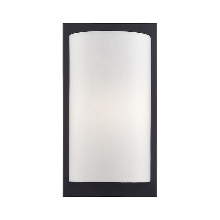 Livex Brenton 1Lt ADA Sconce, Black/Hand Crafted Off-White Fabric - 50860-04