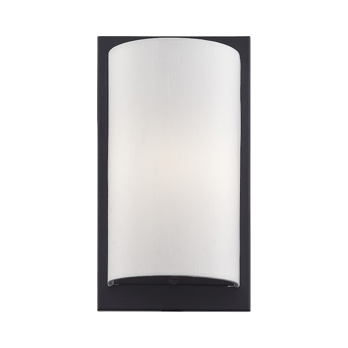 Livex Brenton 1Lt ADA Sconce, Black/Hand Crafted Off-White Fabric