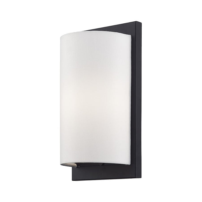 Livex Brenton 1Lt ADA Sconce, Black/Hand Crafted Off-White Fabric