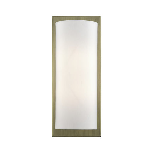 Livex Brenton 2Lt ADA Sconce, Brass/Hand Crafted Off-White Fabric - 50861-01