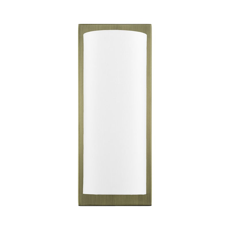 Livex Brenton 2Lt ADA Sconce, Brass/Hand Crafted Off-White Fabric