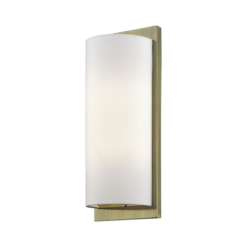 Livex Brenton 2Lt ADA Sconce, Brass/Hand Crafted Off-White Fabric