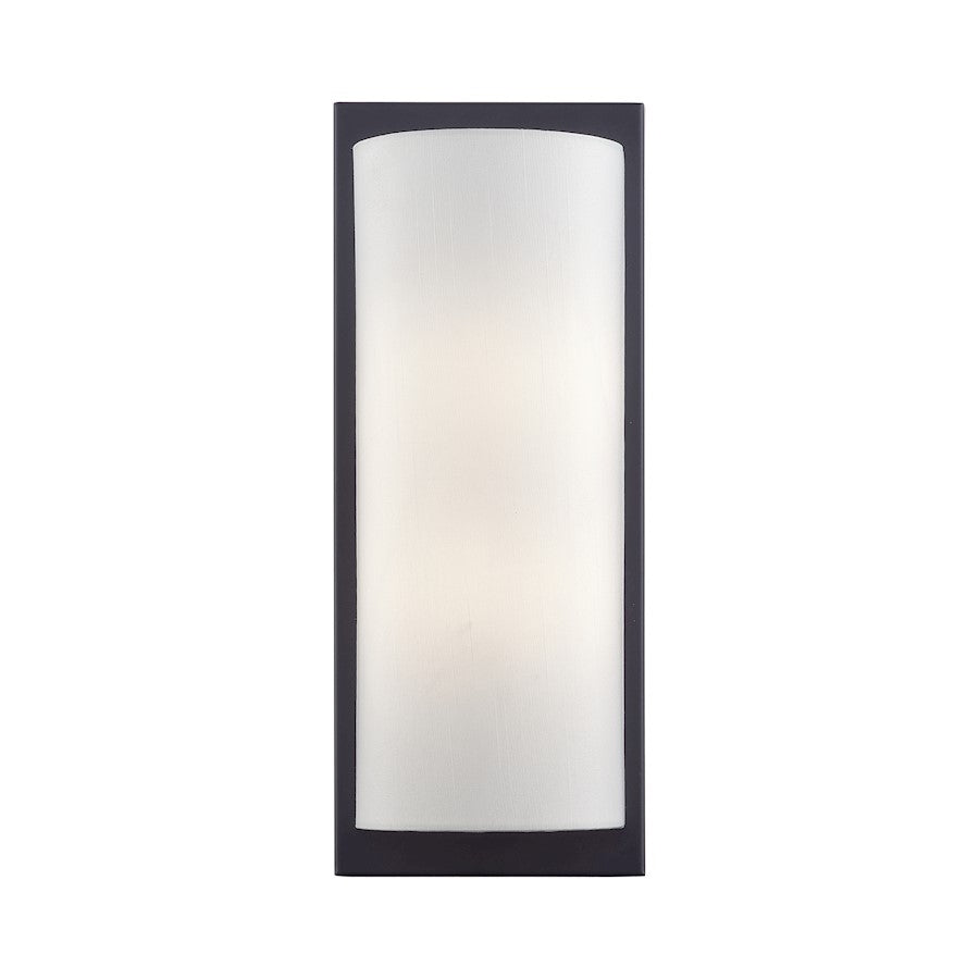 Livex Brenton 2Lt ADA Sconce, Black/Hand Crafted Off-White Fabric - 50861-04
