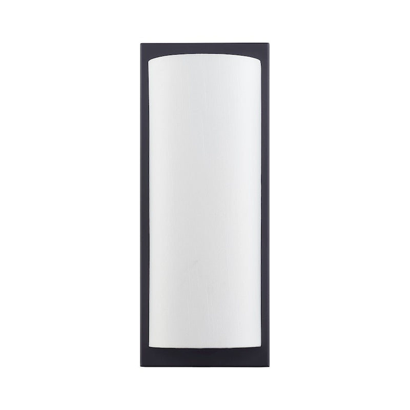Livex Brenton 2Lt ADA Sconce, Black/Hand Crafted Off-White Fabric