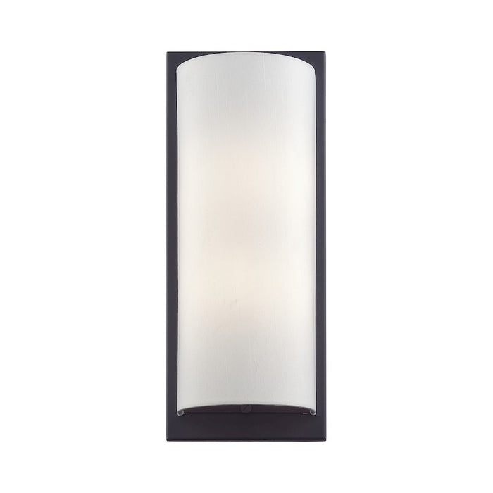 Livex Brenton 2Lt ADA Sconce, Black/Hand Crafted Off-White Fabric