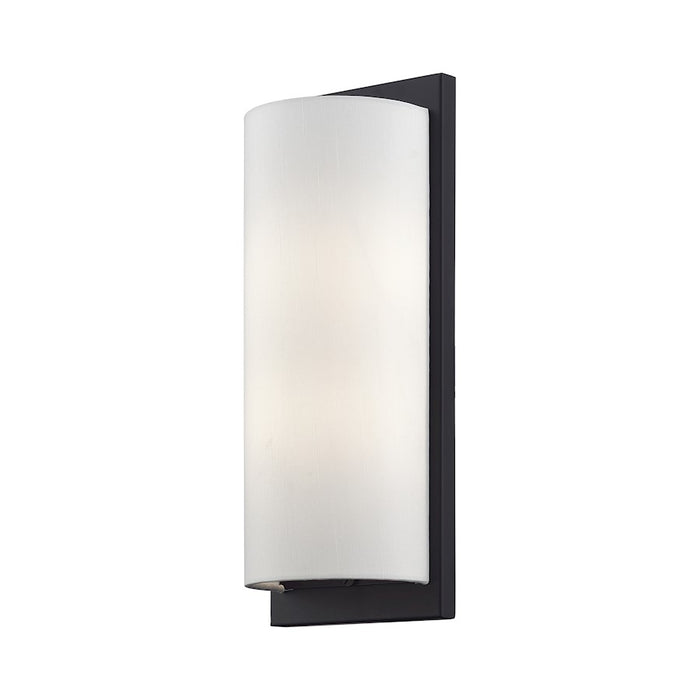 Livex Brenton 2Lt ADA Sconce, Black/Hand Crafted Off-White Fabric