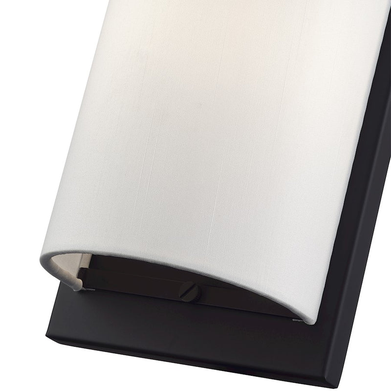 Livex Brenton 2Lt ADA Sconce, Black/Hand Crafted Off-White Fabric