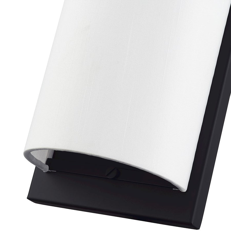 Livex Brenton 2Lt ADA Sconce, Black/Hand Crafted Off-White Fabric