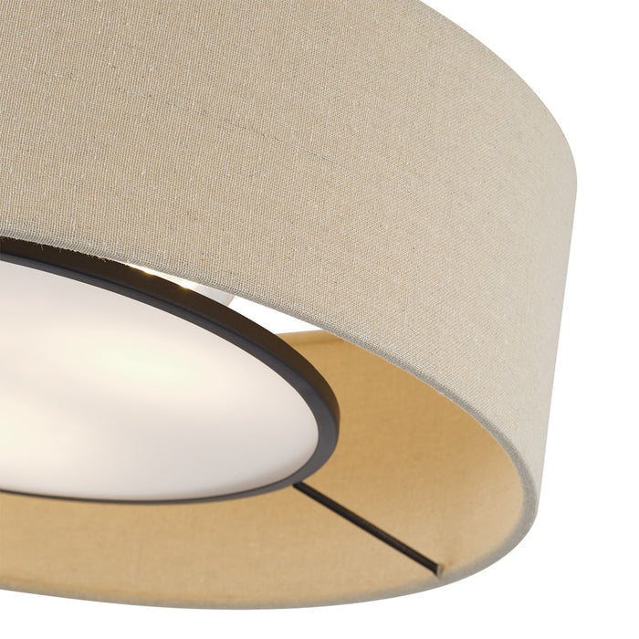 Livex Ellsworth 3Lt Large Semi-Flush, Bronze/Parchment Hardback