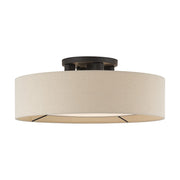 Livex Ellsworth 4Lt Large Semi-Flush, Bronze/Parchment Hardback - 50928-07