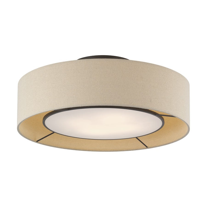 Livex Ellsworth 4Lt Large Semi-Flush, Bronze/Parchment Hardback