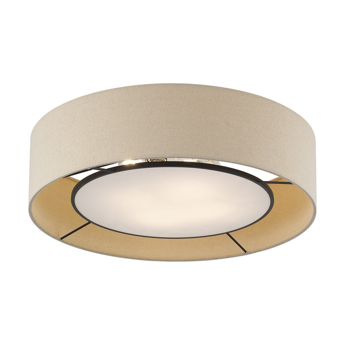 Livex Ellsworth 4Lt Large Semi-Flush, Bronze/Parchment Hardback