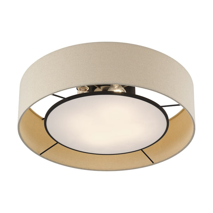 Livex Ellsworth 4Lt Large Semi-Flush, Bronze/Parchment Hardback
