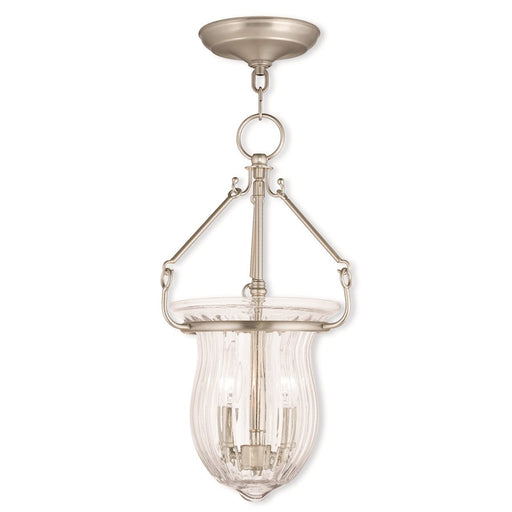 Livex Andover Pendant, Hand Crafted Fluted Clear Glass