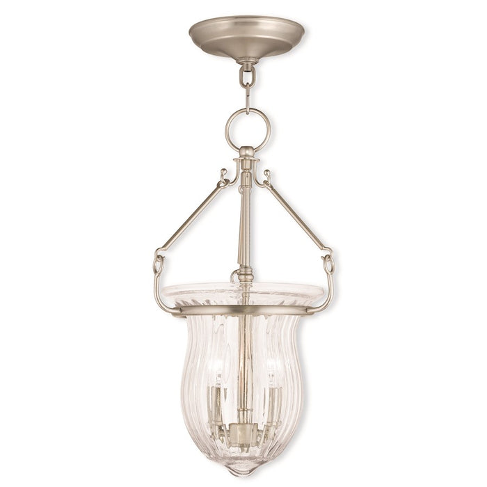 Livex Andover Pendant, Hand Crafted Fluted Clear Glass