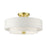 Livex Meridian Semi Flush, Satin Brass/Off-White
