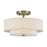 Livex Monroe 2Lt 8" Semi-Flush, Brass/Oatmeal/White - 51083-01
