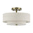 Livex Monroe 2Lt 8" Semi-Flush, Brass/Oatmeal/White