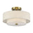 Livex Monroe 2Lt 8" Semi-Flush, Brass/Oatmeal/White