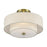 Livex Monroe 2Lt 8" Semi-Flush, Brass/Oatmeal/White