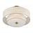 Livex Monroe 2Lt 8" Semi-Flush, Brass/Oatmeal/White