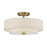 Livex Monroe 3Lt 8" Semi-Flush, Brass/Oatmeal/White - 51084-01