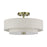 Livex Monroe 3Lt 8" Semi-Flush, Brass/Oatmeal/White
