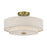 Livex Monroe 3Lt 8" Semi-Flush, Brass/Oatmeal/White