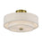 Livex Monroe 3Lt 8" Semi-Flush, Brass/Oatmeal/White
